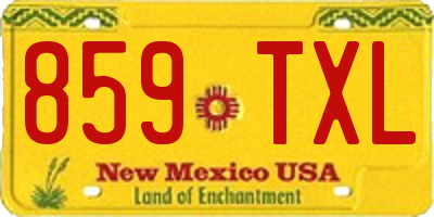 NM license plate 859TXL