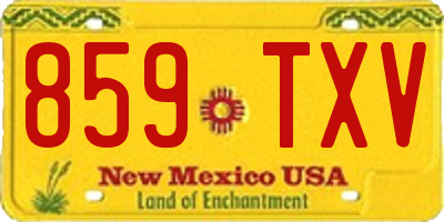 NM license plate 859TXV