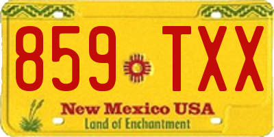NM license plate 859TXX