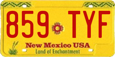 NM license plate 859TYF