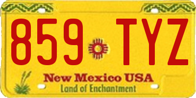 NM license plate 859TYZ