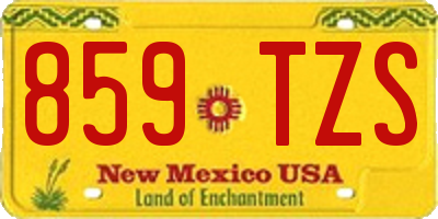 NM license plate 859TZS