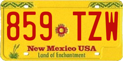 NM license plate 859TZW