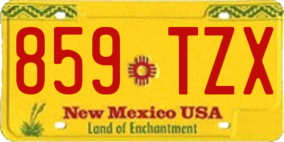 NM license plate 859TZX