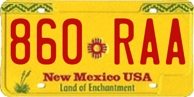 NM license plate 860RAA