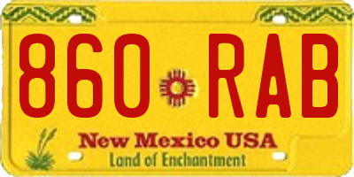 NM license plate 860RAB
