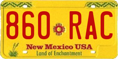 NM license plate 860RAC