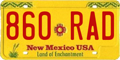 NM license plate 860RAD