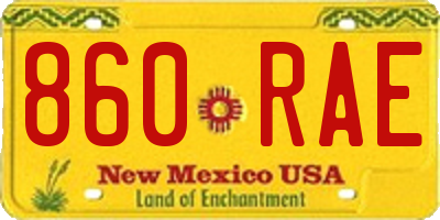 NM license plate 860RAE