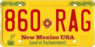 NM license plate 860RAG