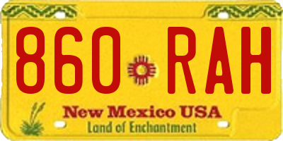 NM license plate 860RAH