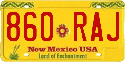 NM license plate 860RAJ