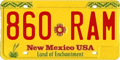 NM license plate 860RAM