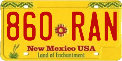 NM license plate 860RAN