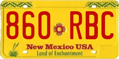 NM license plate 860RBC