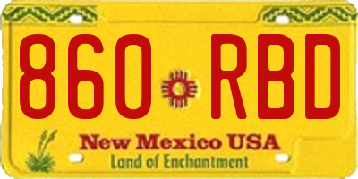 NM license plate 860RBD