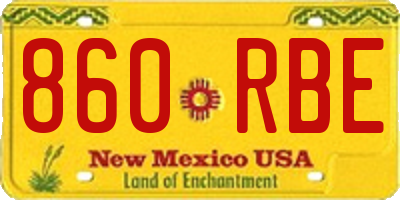 NM license plate 860RBE