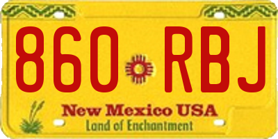 NM license plate 860RBJ