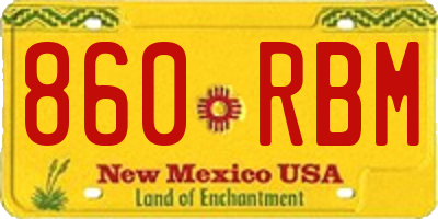 NM license plate 860RBM