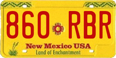 NM license plate 860RBR