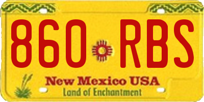 NM license plate 860RBS