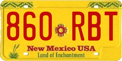 NM license plate 860RBT
