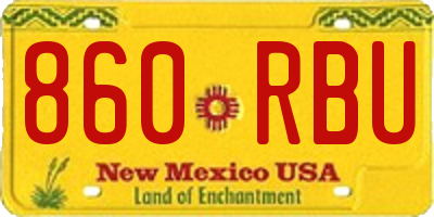 NM license plate 860RBU