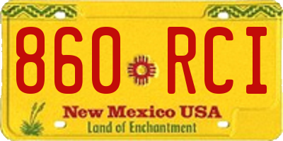 NM license plate 860RCI
