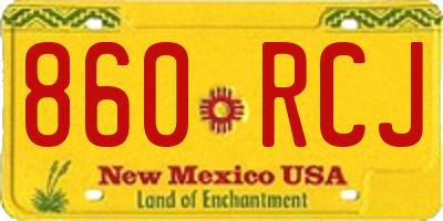 NM license plate 860RCJ