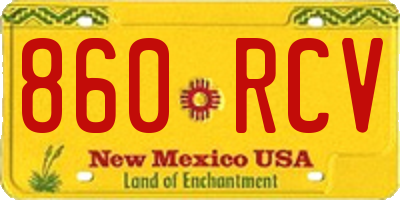 NM license plate 860RCV