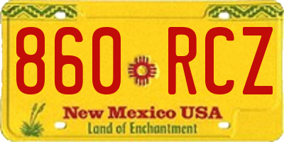 NM license plate 860RCZ