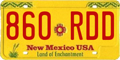 NM license plate 860RDD