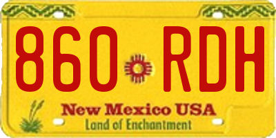 NM license plate 860RDH