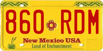 NM license plate 860RDM