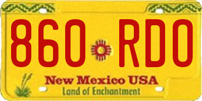 NM license plate 860RDO