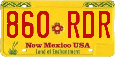 NM license plate 860RDR