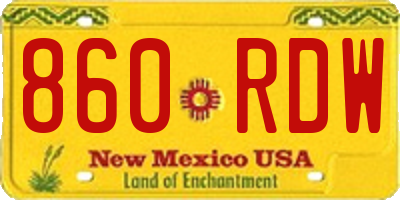 NM license plate 860RDW
