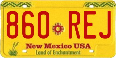 NM license plate 860REJ
