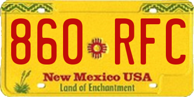 NM license plate 860RFC