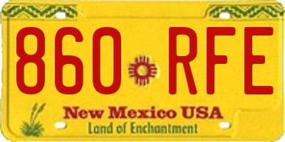 NM license plate 860RFE