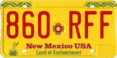 NM license plate 860RFF