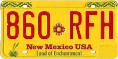 NM license plate 860RFH