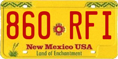 NM license plate 860RFI