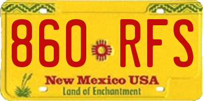 NM license plate 860RFS