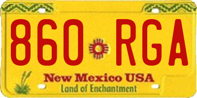 NM license plate 860RGA