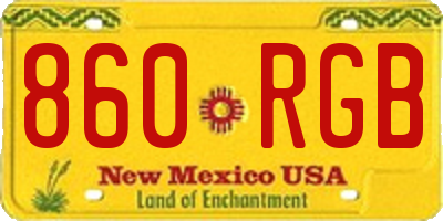 NM license plate 860RGB