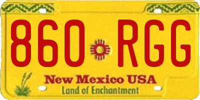 NM license plate 860RGG