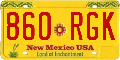 NM license plate 860RGK