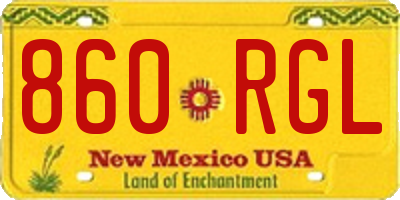 NM license plate 860RGL