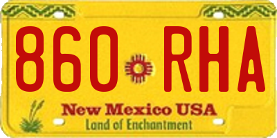 NM license plate 860RHA
